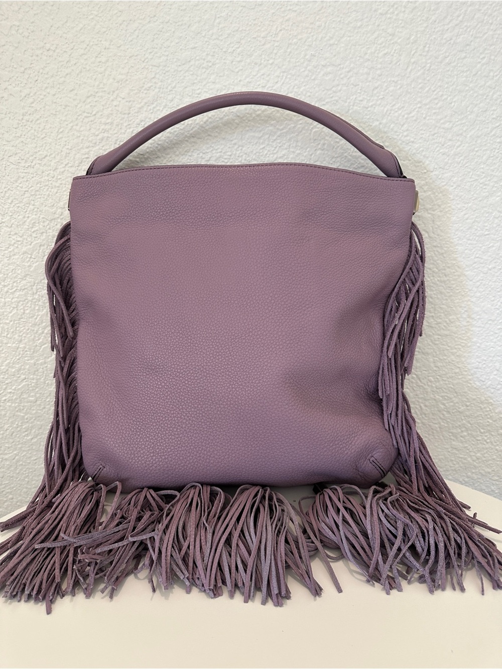 Rebecca Minkoff Lavender Fringe Leather Hobo Bag - Women